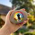 Rainbow Cocker Spaniel Black Personalised Pebble